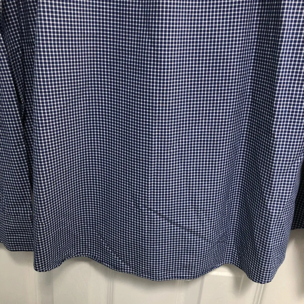 Polo Ralph Lauren Button Shirt Blue White Gingham Plaid Mens Red Pony XL Cotton
